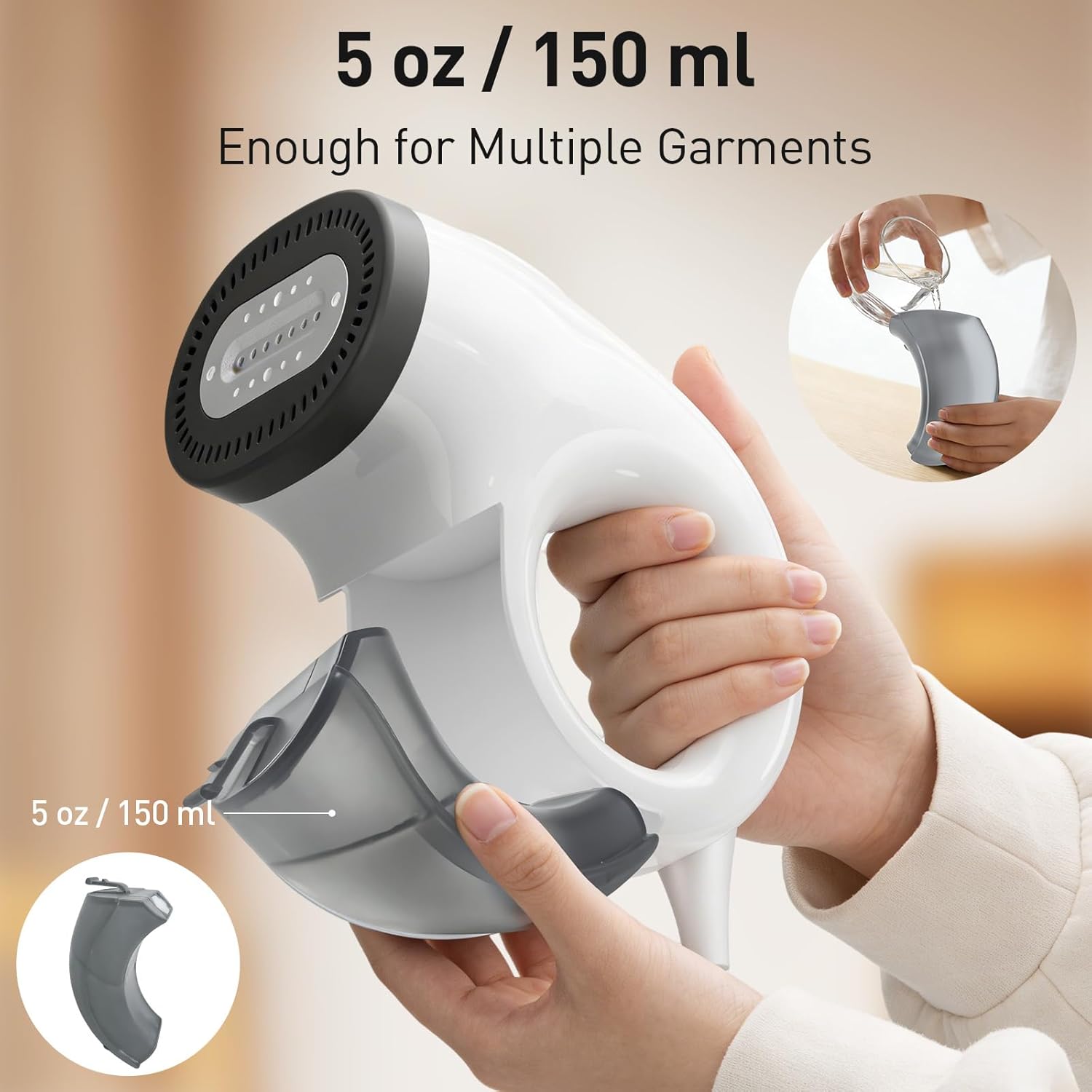 Skiennix Handheld Clothes Steamer - 2800Pa Suction & 25s Heat-Up - Compact Travel Iron with Base & Bag