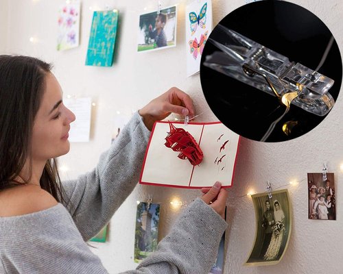 Fairy String Lights by 17Ft | 50 LED with Clear Clips - Ideal for Dorm, Bedroom & Wedding Decor