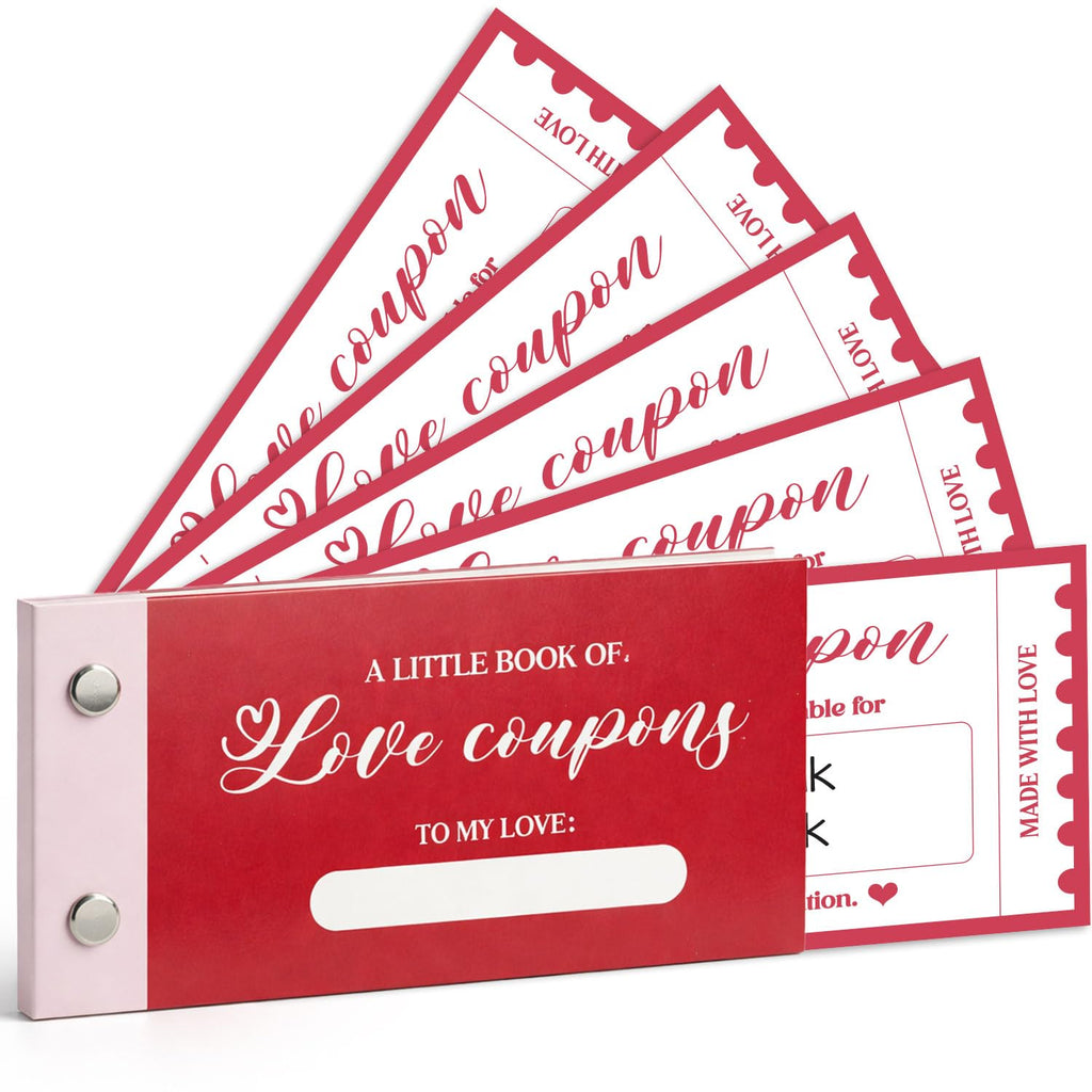 LHHungSoul Love Coupon Gift for Him, Romantic Valentine Gift with 20 Fun Date Night Ideas & 9 Blank Coupons, Meaningful Valentines Day, Romantic Valentine Gift for Him or Her