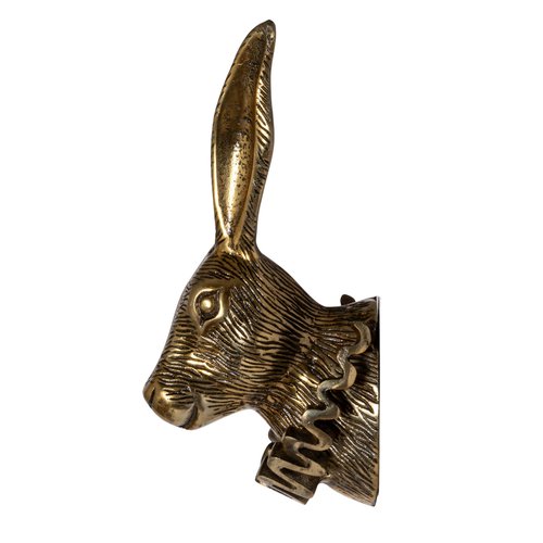 Creative Co-Op Cast Aluminum Rabbit Head with Ruff Collar Wall Décor, Antique Brass Finish