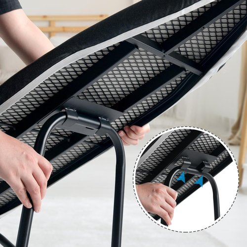 Duwee Ironing Board - Compact 13" x 35" Design with Heat Resistant Cover - Lightweight & Easy to Store - Black