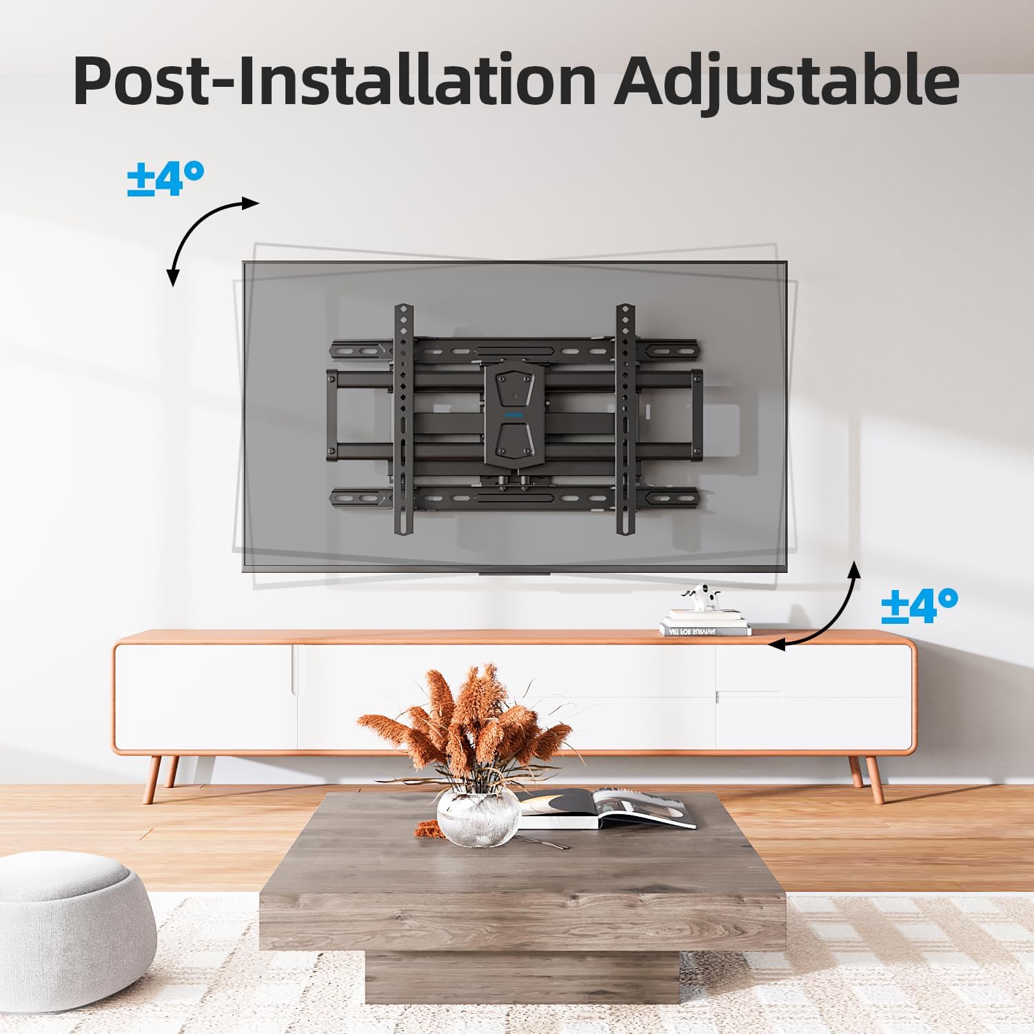 USX STAR Full Motion TV Wall Mount - Adjustable Swivel & Tilt for 42-86 Inch TVs, Max VESA 600x400mm, 110 LBS Capacity