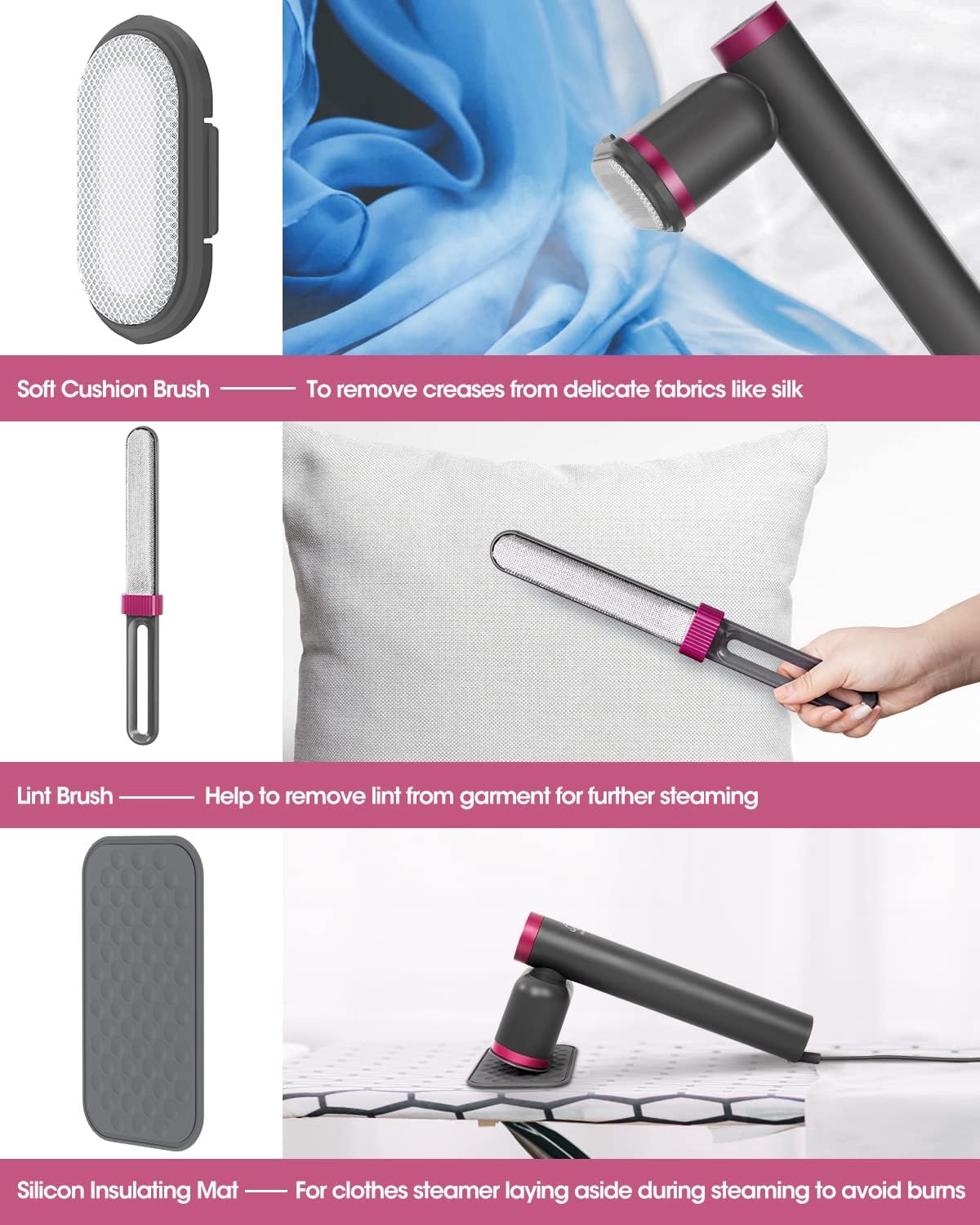Skiennix Travel Clothes Steamer - Powerful 1200W Handheld Design with 15s Fast Heat-Up & 10-Min Continuous Steam | Mini Portable Iron with 5-in-1 Wrinkle Remover Kit