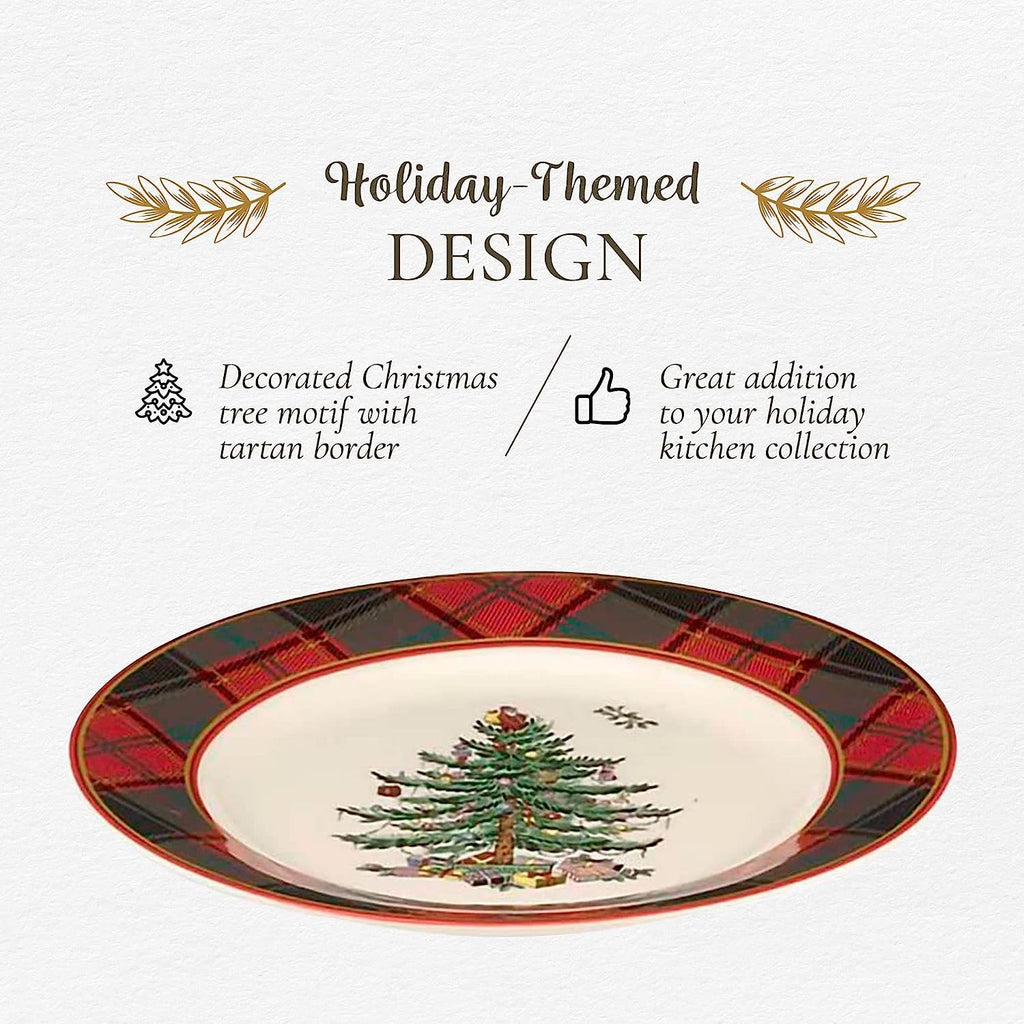Spode – Christmas Tree – Christmas Tree Tartan Salad Plate - Set of 4