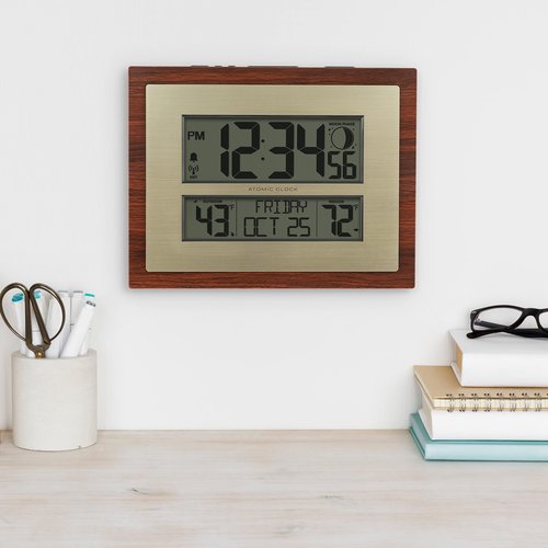 La Crosse Technology Atomic Digital Wall/Table Clock, 11" x 8.54" (513-23137-INT)