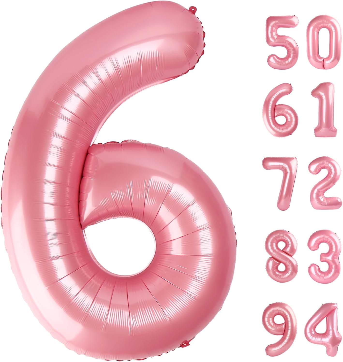 Pearlescent Pink Number 6 Balloon - 40 Inch Birthday Decoration for 6th Birthday Party