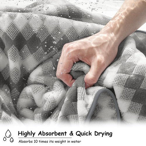 12 Pcs Gray White Diamond Towel Set-4 Bath Towels,4 Hand Towels,4 Washcloths Soft Polyester Towels with Loop Absorbent Shower Towel Quick Dry Beach Chair Towel Family Towels for Bathroom Spa Gym Pool