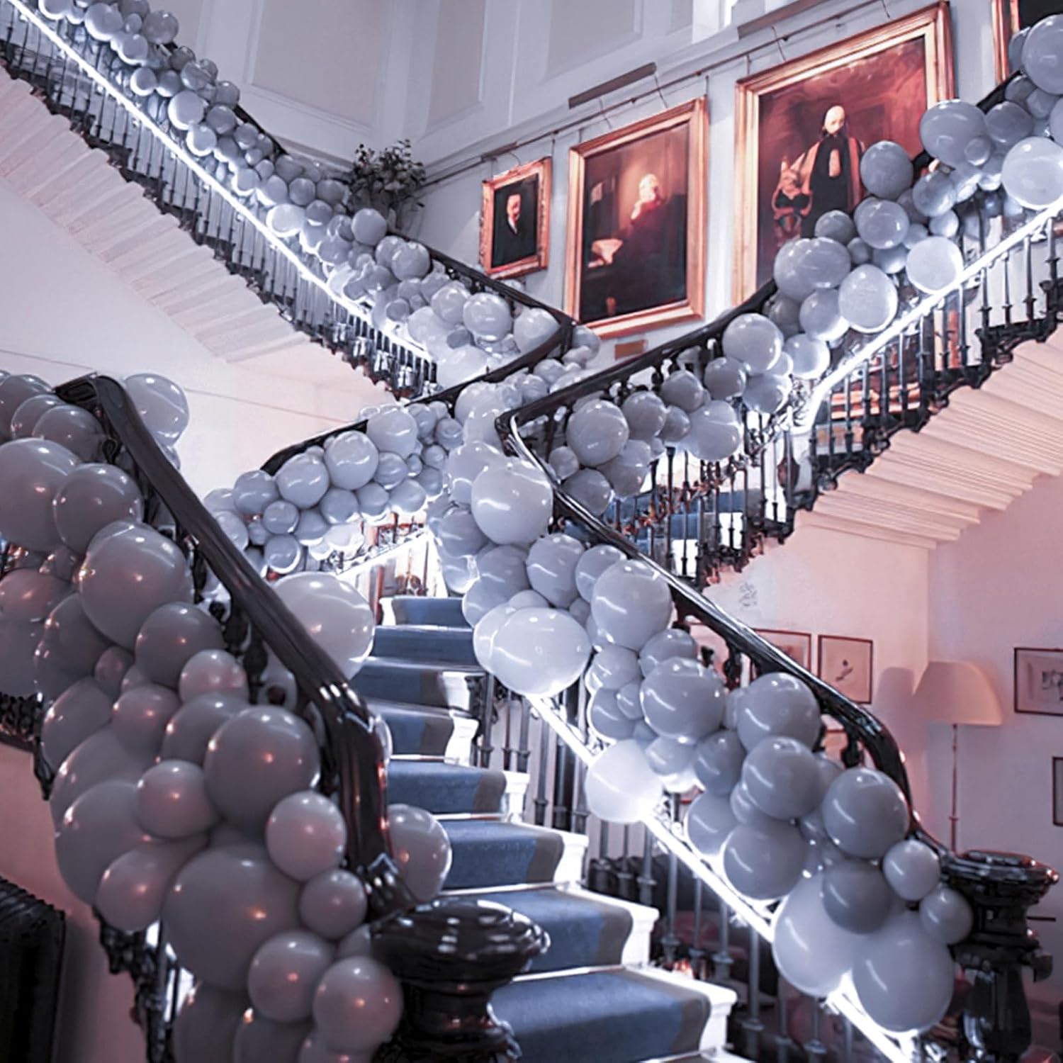 PartyWoo Dusty Blue Balloons - 50pcs 12 Inch Slate Blue Latex Helium Balloons for Celebrations