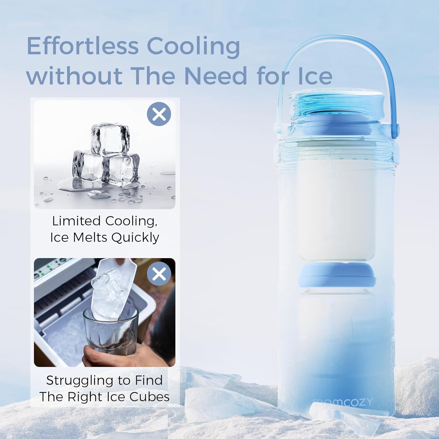 Momcozy 22oz Portable Breast Milk Cooler - 360° Cooling for 24 Hours | Includes 2 Baby Bottles