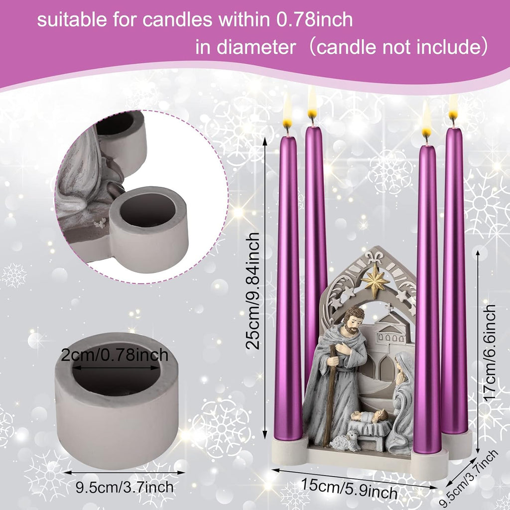 Regine Switzerland Advent Candle Holder - Holy Family Nativity Scene with Arch Design | Christmas Decor