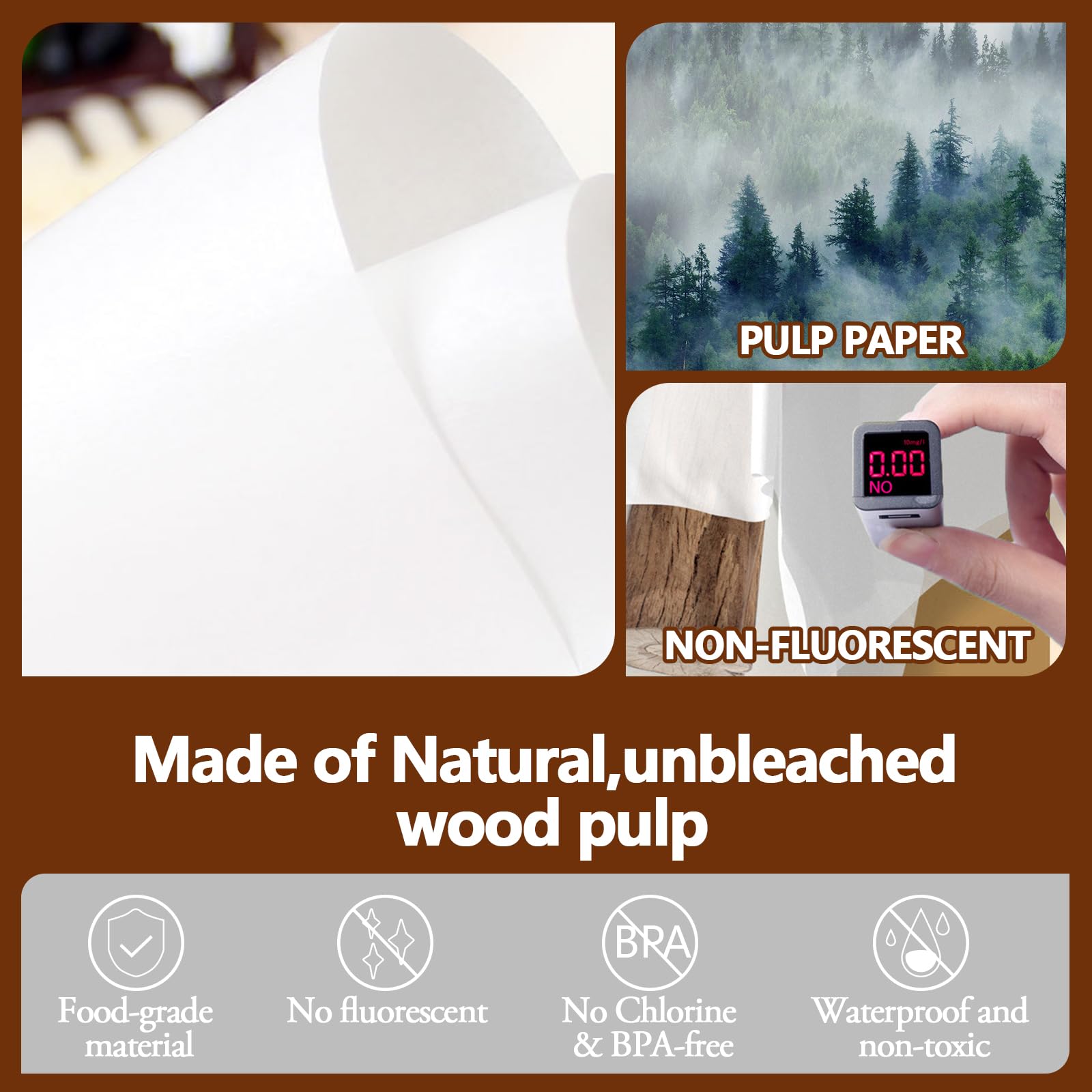 300PCS Thickened Precut Parchment Paper Sheets, 6×6 In Non-Toxic Burger Paper Sheet，Heavy Duty Burger Patty Paper for Baking, Grilling, Seperating Patty, Comes in Convenient Packaging, White