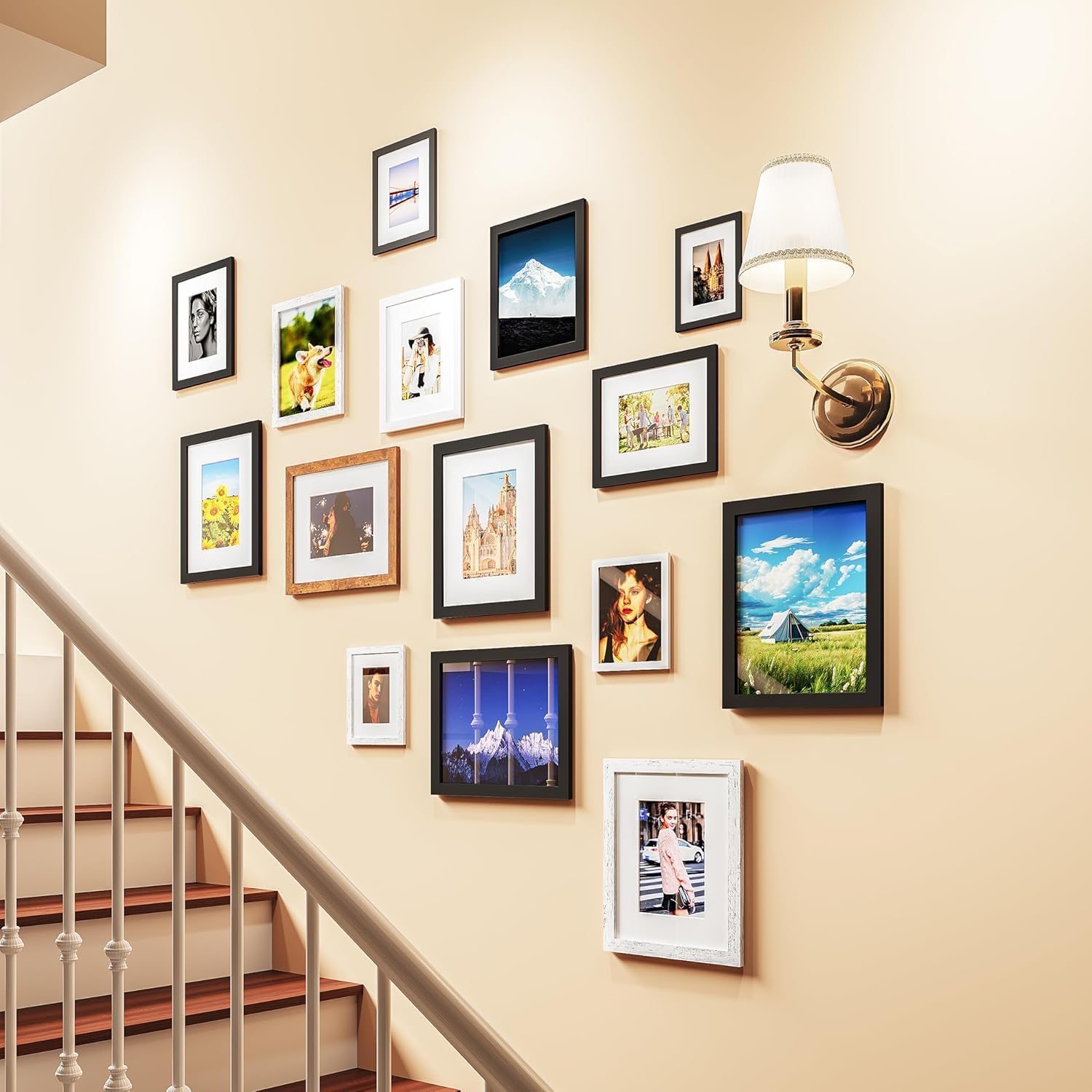 Picrit 8x10 Picture Frame Set of 12 - Versatile Display for 5x7 with Mat or 8x10 Without Mat | Black