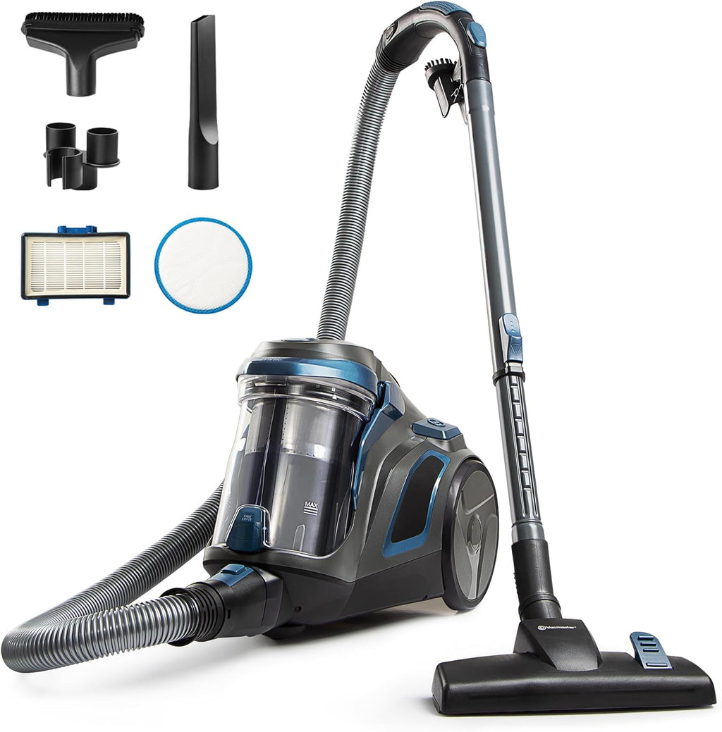 Vacmaster CC0501 Ultra Silent Bagless Canister Vacuum - Powerful HEPA Filtration & Retractable Cord for Hard Floors