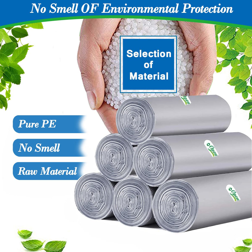 Hommaly 2.6 Gallon Grey Trash Bags, 300 Count, Waste Bag, Can Liners, Garbage Bags