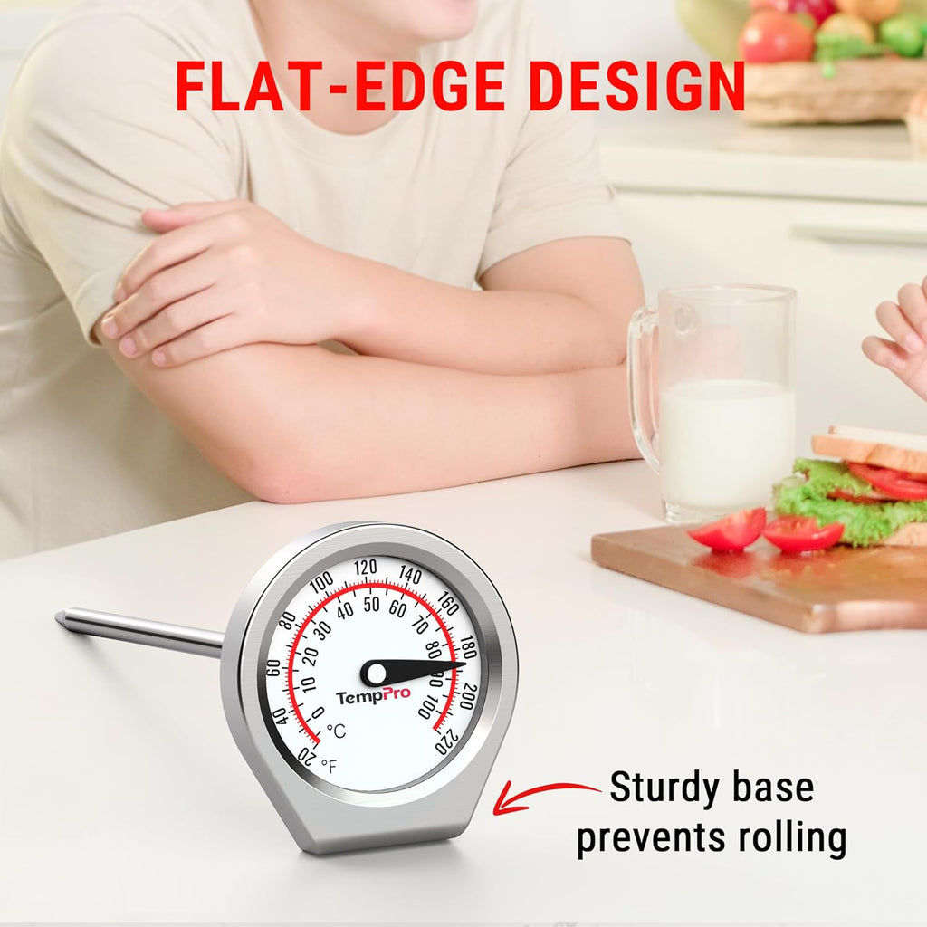 TempPro Instant Read Meat Thermometer - Portable Grill & Kitchen Thermometer for Steak, Turkey, Liquid