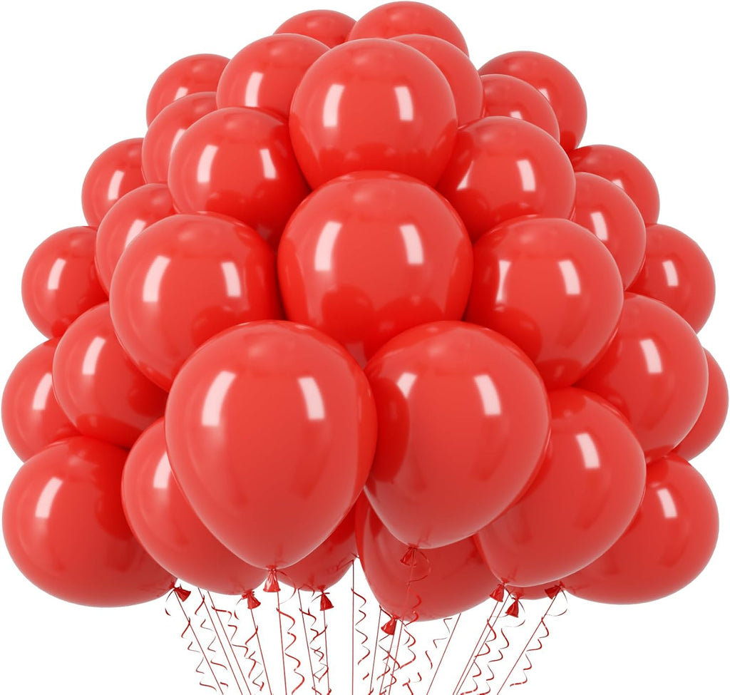 Voircoloria 12-Inch Red Latex Balloons - 110-Pack for Valentine's Day, Weddings & Celebrations