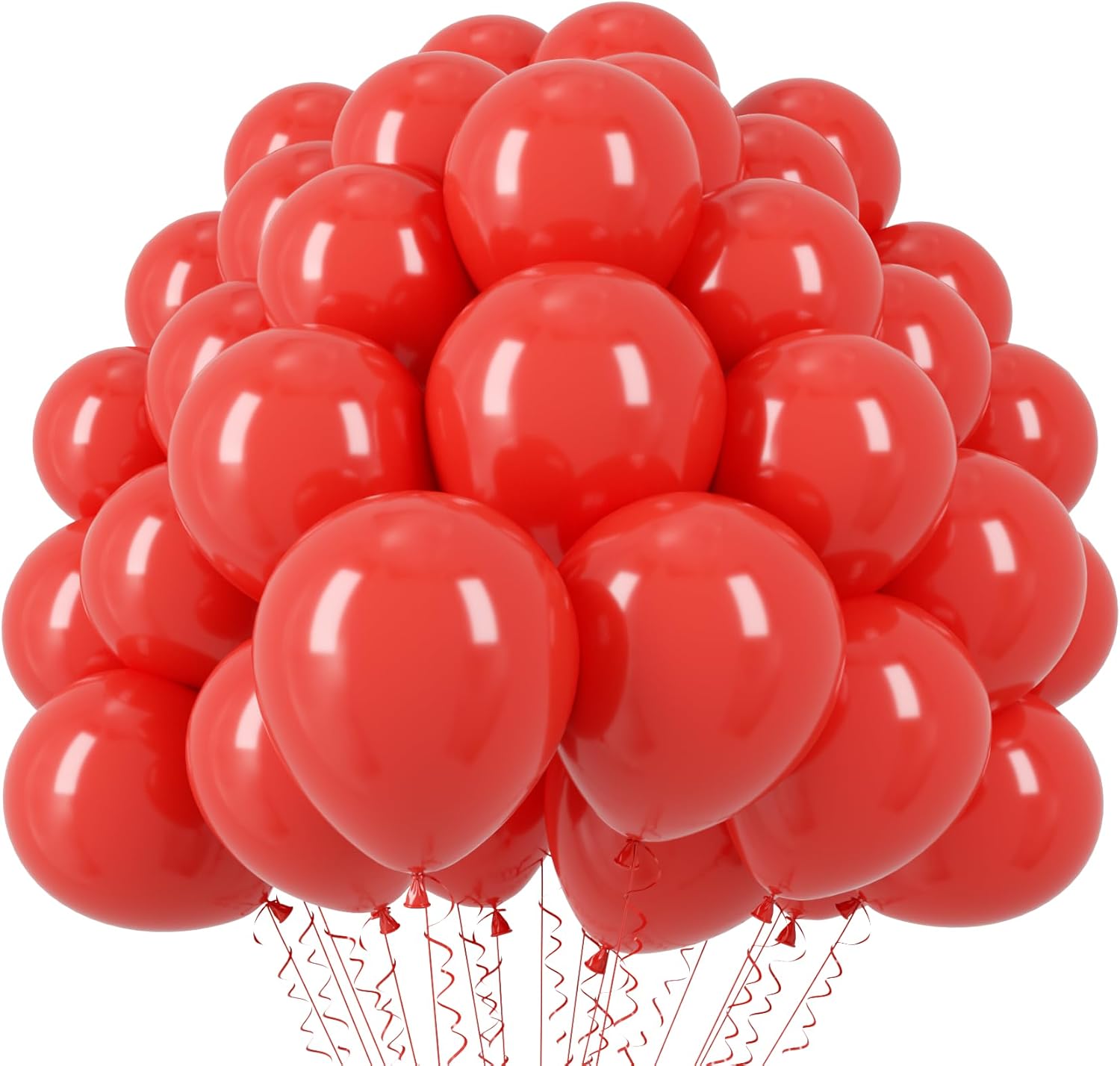 Voircoloria 12-Inch Red Latex Balloons - 110-Pack for Valentine's Day, Weddings & Celebrations