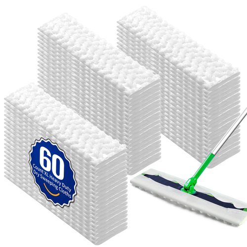FURCIELOS 60 Count XL Pet Dry Sweeping Cloth Refills for Swiffer Sweeper XL Mop, Unscented Heavy Duty Dry Pads Refills for Multi-Surface Floor Cleaning