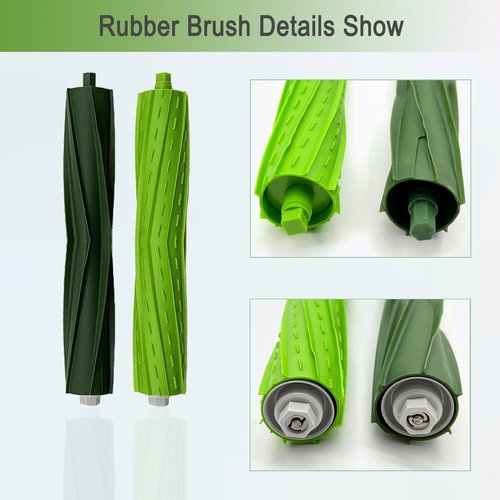 Replacement Parts for iRobot Roomba i3 i3+ i7 i7+ i4 i4+ i5 i5+ j5 j5+J7 i2 i6 i6+i8 i8+/Plus E5 E6 E7 I & E & J Series Vacuum Cleaner,2 Set Rubber Brushes,8 Filters,8 Side Brushes,6 Bags