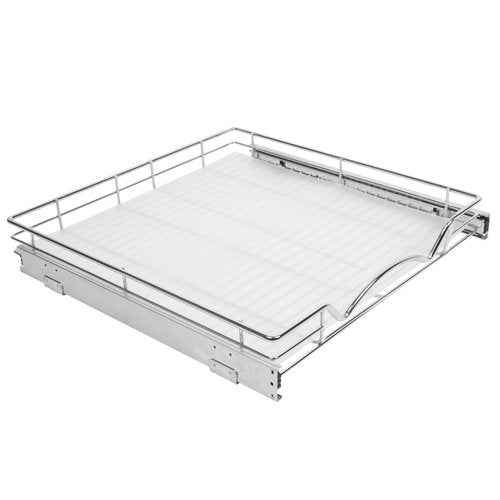 HOLDN’ STORAGE Hard Plastic Liner for Pull Out Shelf, Fits Pull Out Cabinet Organizer - 21" W x 20" L, Shelf Protector Liner, Clear Frosted - Pack of 4