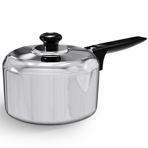 Magnaware Cast Aluminum Sauce Pan with Lid 2 Quart - Multipurpose Lightweight Saucepan with 2 Side Pour Spouts & Stay-Cool Handle - Small Cooking Pot for Sauces, Pasta, Soup - Oven Safe