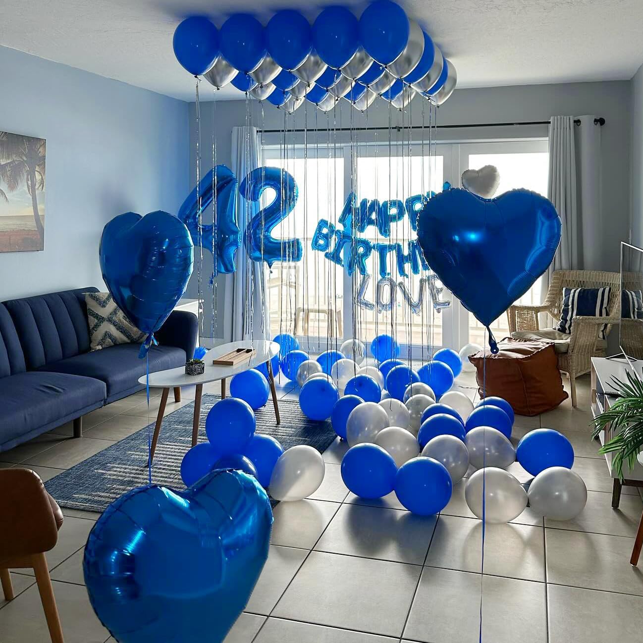 Number 4 Balloon - 40 Inch Navy Blue Party Decoration | Large 4th Birthday Celebration Decor