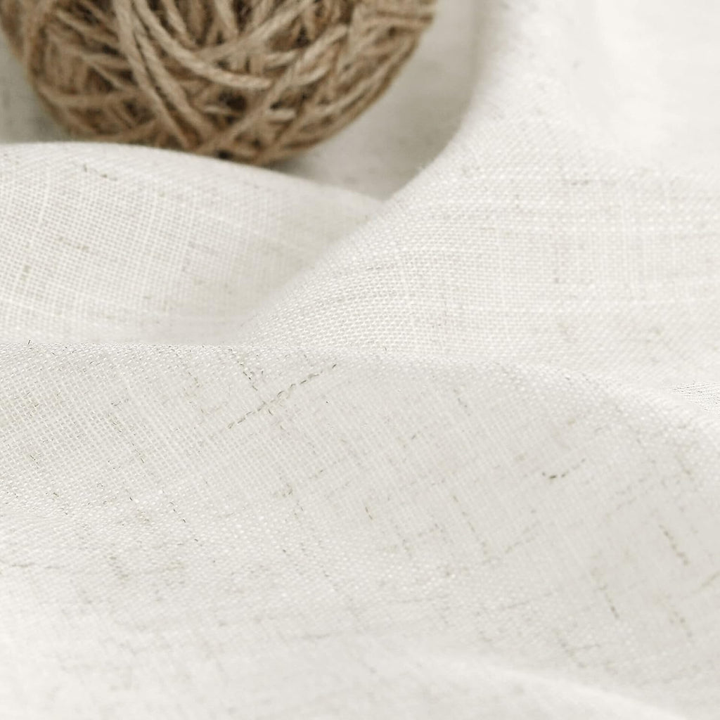 Skiennix Cream Linen Back Tab Curtains - 84 Inch Length | 2 Panel Set for Modern Farmhouse Decor