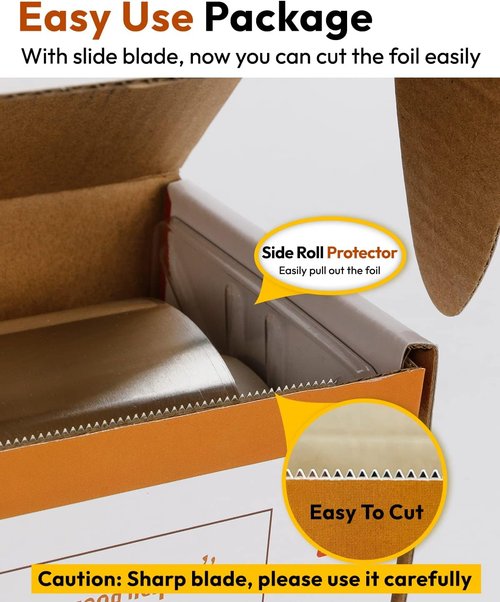 Katbite Heavy Duty Aluminum Foil - 17.7 Inch Wide, 30 Micron Thick Roll for Grilling & Baking | 525 Sq Ft