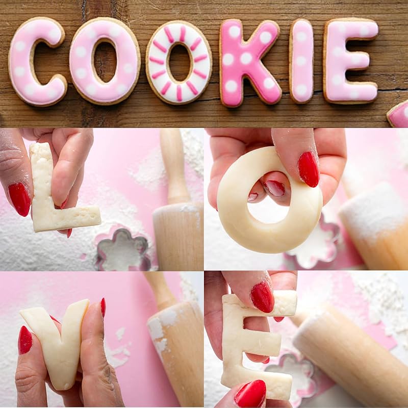 26 Pcs Alphabet Cookie Cutters Set - 3 Inch Stainless Steel Letters (Variation: 3” 26 Letters Only)