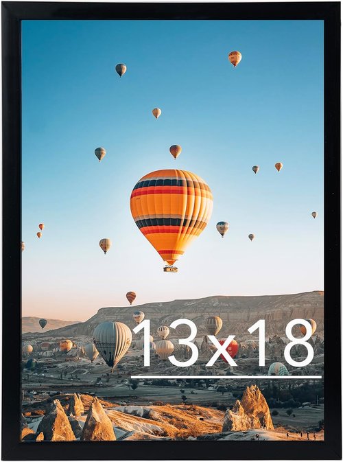 JCJMY 13x18 Picture Frame - Black Wall Hanging Frame for Horizontal & Vertical Photos | 13x18 Gallery Display