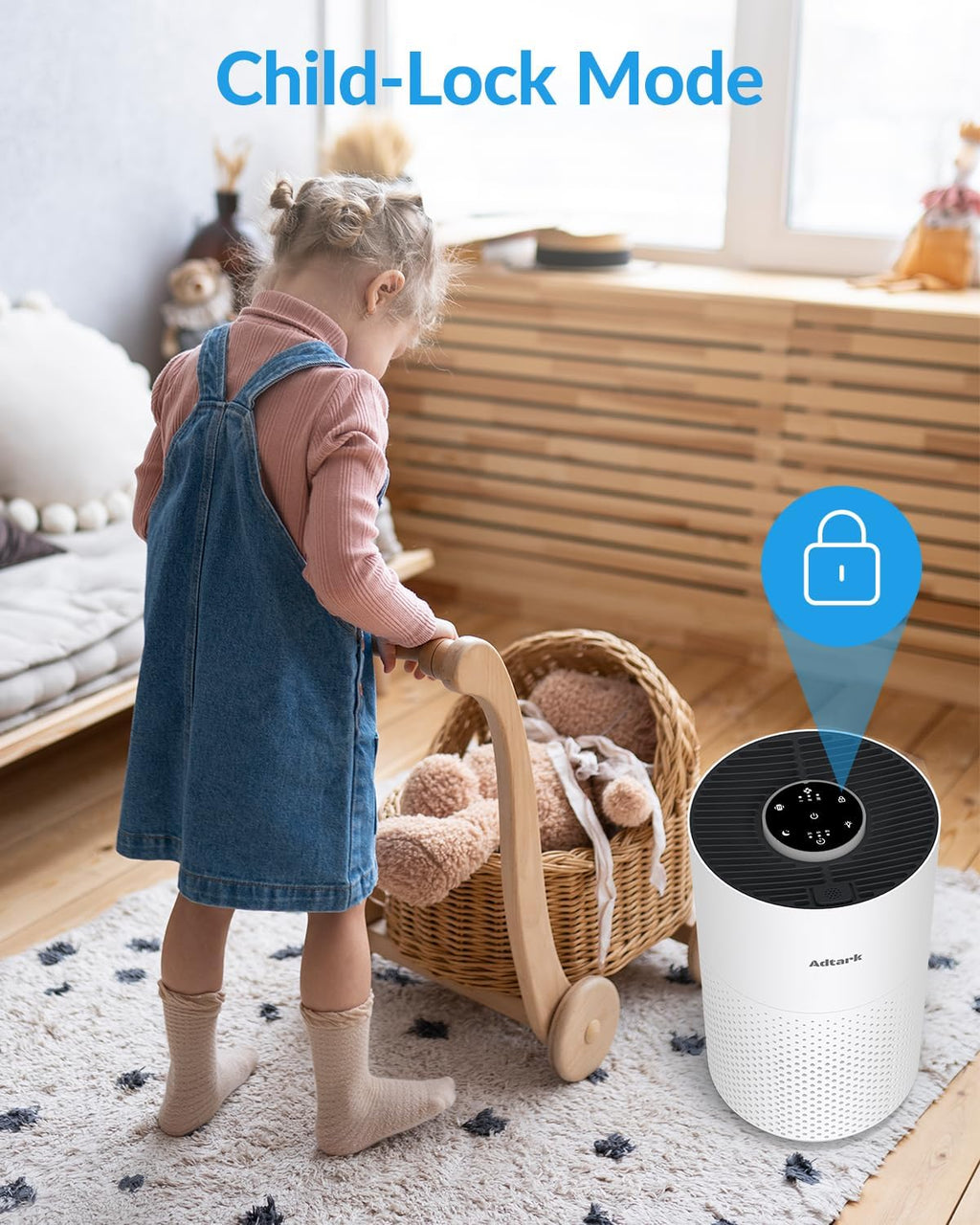 ADTARK Air Purifier - 3-in-1 Filter with Sleep Mode & Aroma Function | Ideal for Home, Office, Dorm (White)