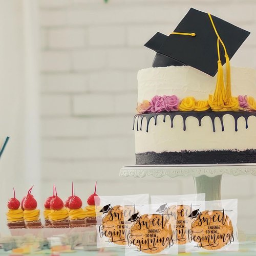 FYSUIMU Graduation Treat Bags - 320 Pcs Clear Self-Adhesive Cellophane Bags | 4 x 4 Inch for Celebrations