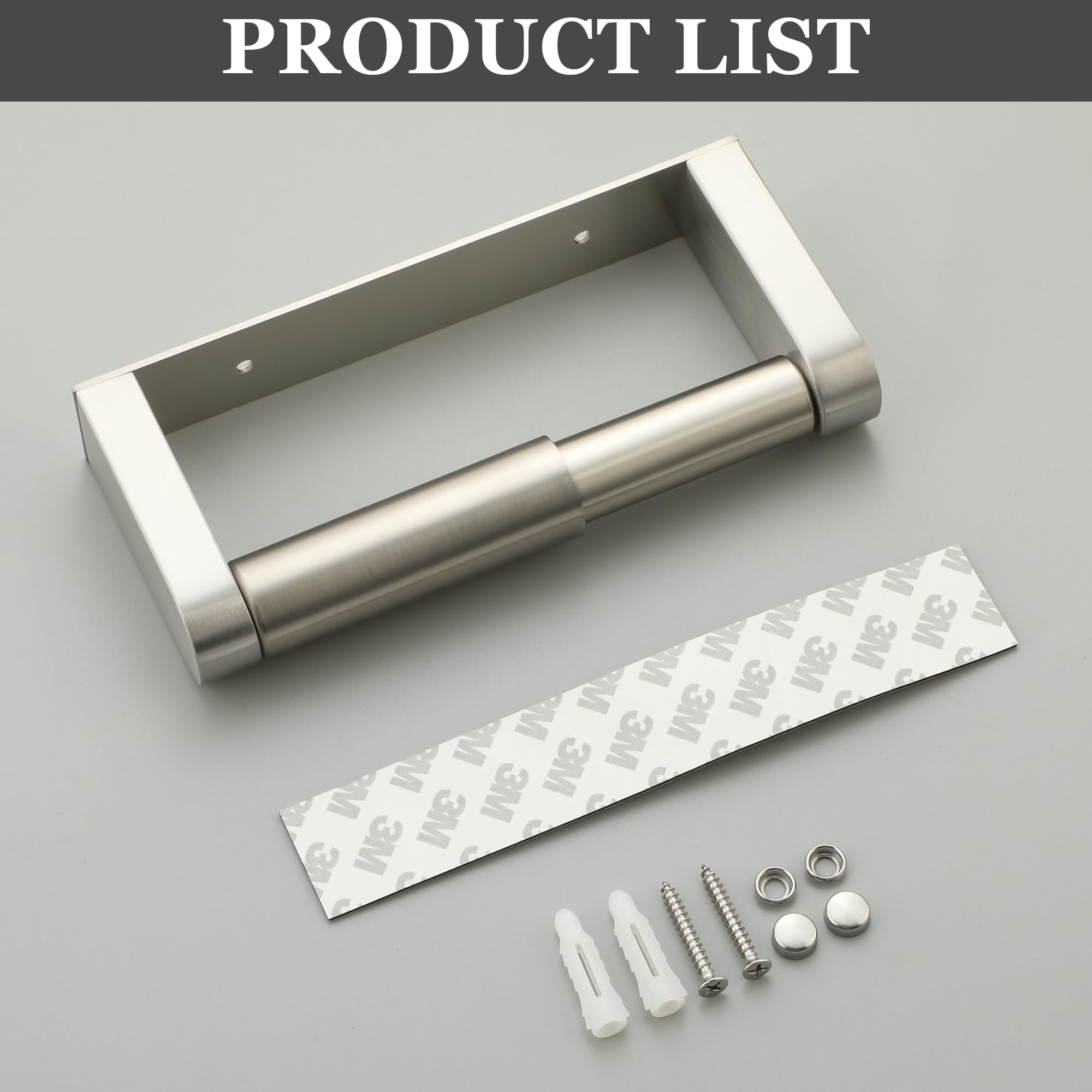 Alise Toilet Paper Holder,Spring Loaded Bathroom Toilet Paper Holder Wall Mount SUS304 Stainless Steel Tissue Holder Toilet Paper Roll Holder for Toilet,Washroom,RV,Brushed Nickel