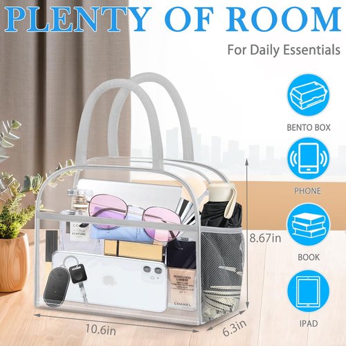DALINDA Clear Bag Stadium Approved, Lunch Bag Lunch Box for Women Men Reusable Insulated Lunch Tote Bag