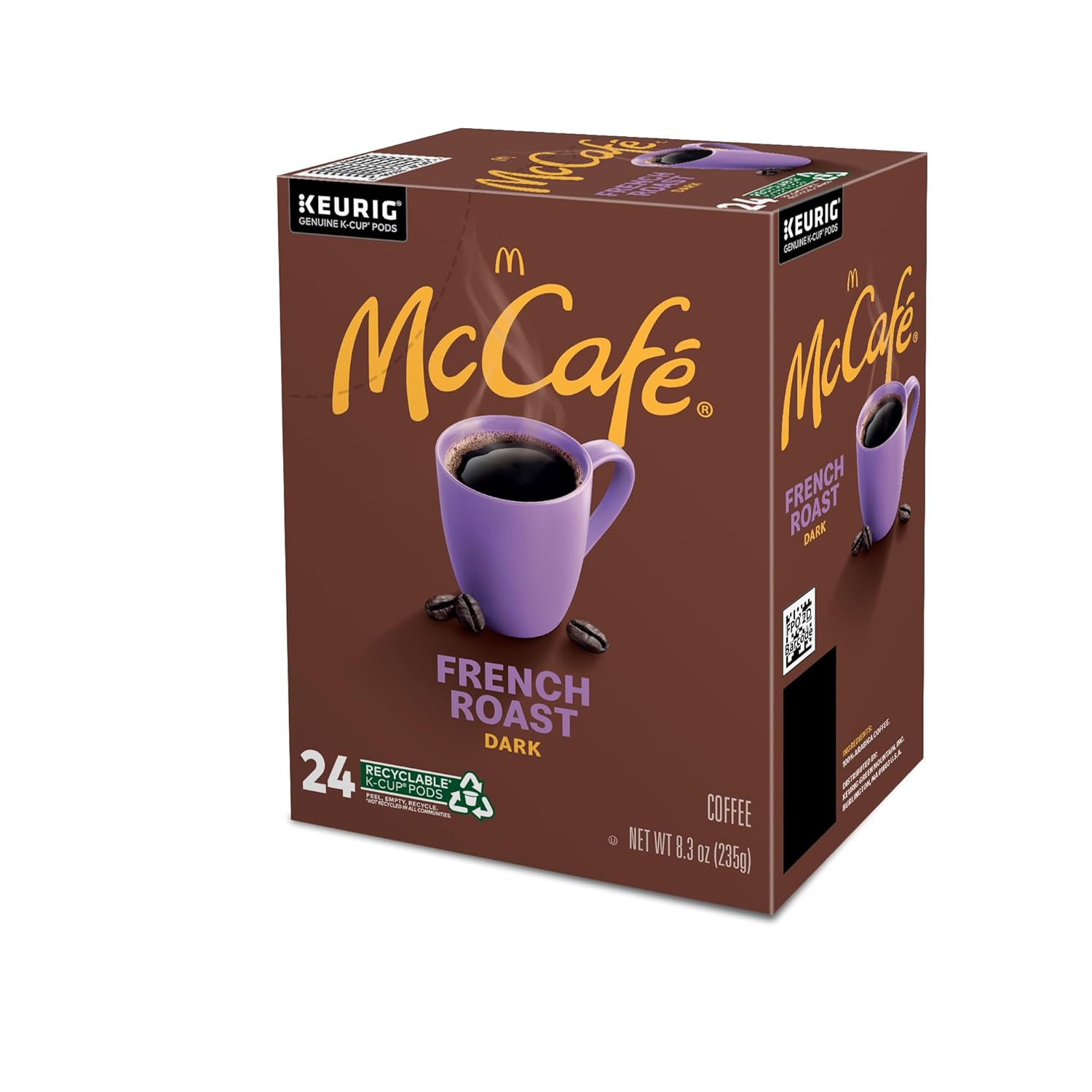 McCafe French Roast Coffee K-Cup Pods - Dark Roast, 96 Count (4 Packs of 24) for Keurig