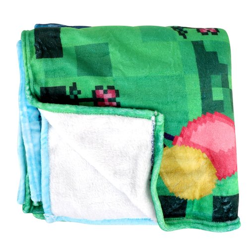 SAVITA Pixel Plush Throw Blanket, Soft Kids Bedding, 150x130cm/59.06x51.18in Lightweight Cozy Travel Blanket Video Game Bedding for Airplane Car Camping & Home Use