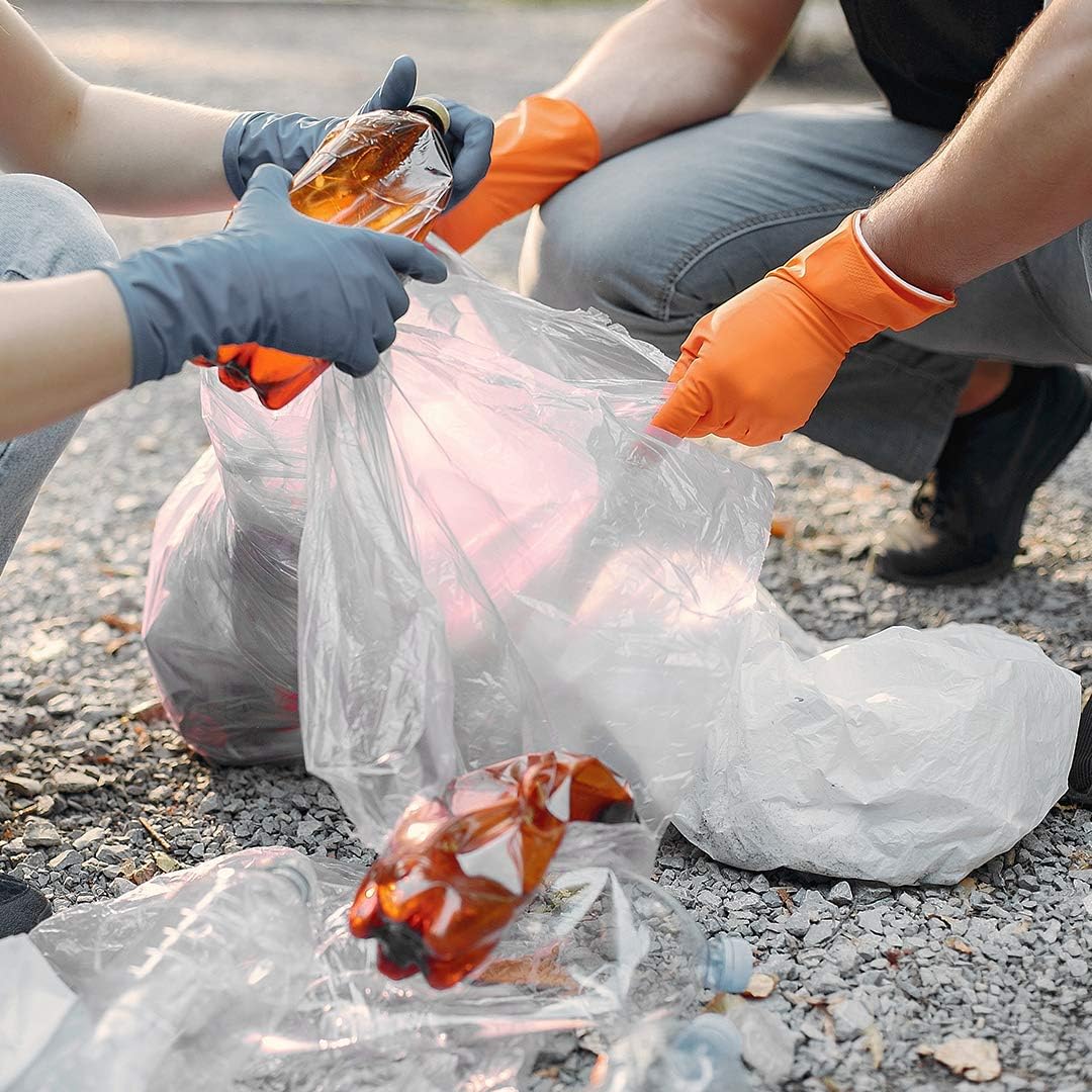 Veska 30-33 Gallon Clear Trash Bags Heavy Duty (Value Pack 100 Bags w/Ties) Large Clear Plastic Recycling Garbage Bags. Large Trash Bags 30+, 32 Gallon