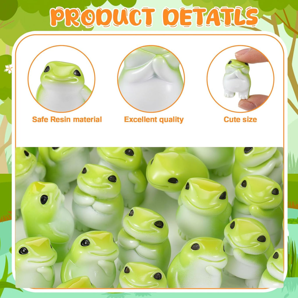 Novabright Mini Resin Frog Figurines - 30 Pcs Cute Statues for Home & Fairy Garden Decor