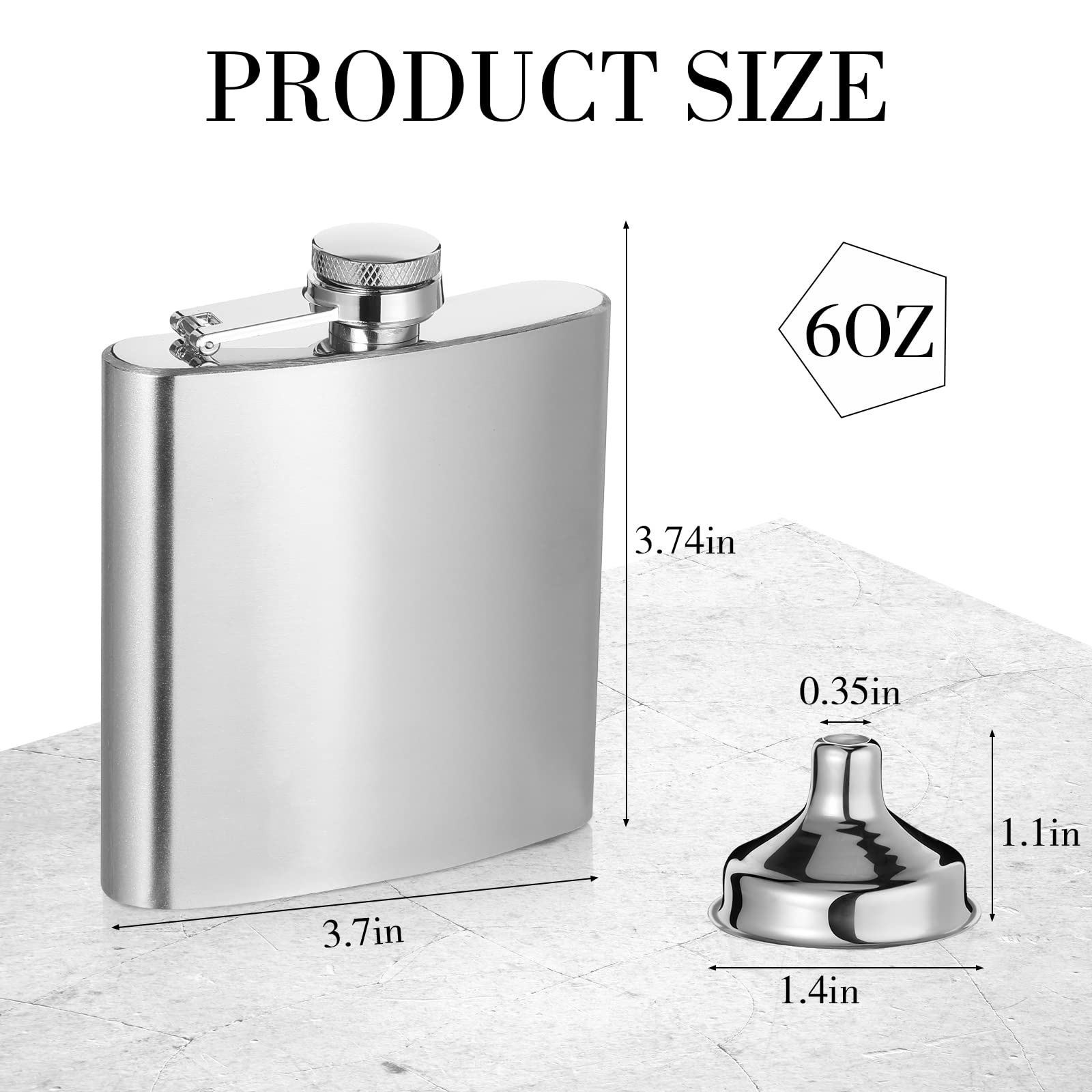 Hoolerry 30 Pack Hip Flasks for Liquor,Stainless Steel Whiskey Flask Set with Funnels Pocket Bulk for Groomsmen Gifts, Bridesmaids, Bachelor Party, Wedding Favor Supplies(6 oz,Silver)