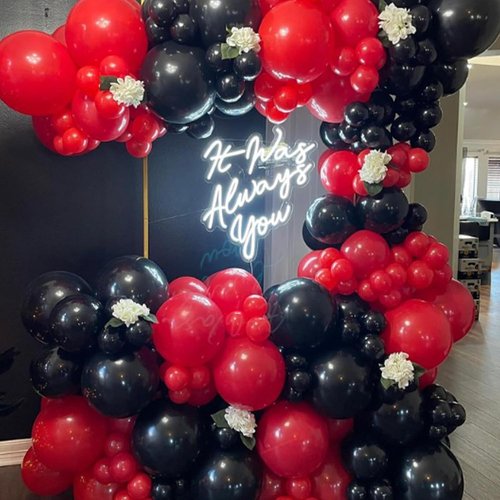 Awenztech Red Balloons - 12 Inch Latex Balloons | 50 Pack for Baby Showers, Weddings & Parties