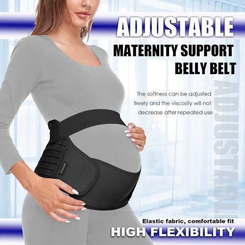ChongErfei Maternity Belt - 3-in-1 Pregnancy Support for Back, Pelvic & Hip Pain | Black, Size L (39.5"-51.3")
