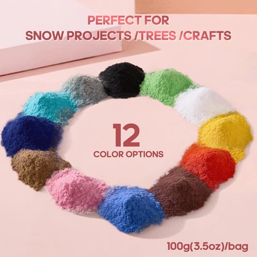 Flocking Powder - 100g Velvet Fibers for Christmas Crafts, Nail Art & DIY Decorations | White