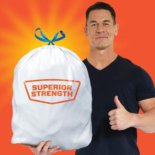 Hefty Strong 13 Gallon Trash Bags - Durable, Unscented Kitchen Bags with Drawstrings | 90 Count