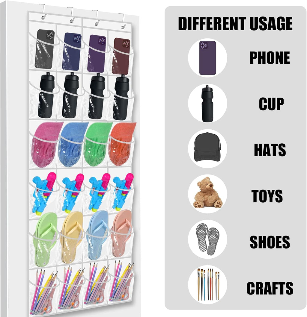 Windyun 24-Pocket Hanging Organizer - Large Clear Shoe Rack for Closet & Bathroom | Waterproof & Nonslip