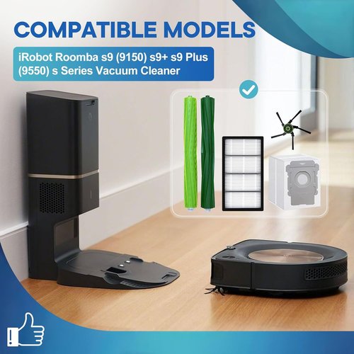 iRobot Roomba S9 Replacement Parts - 16 Pack with Rubber Brushes, Side Brushes & HEPA Filters