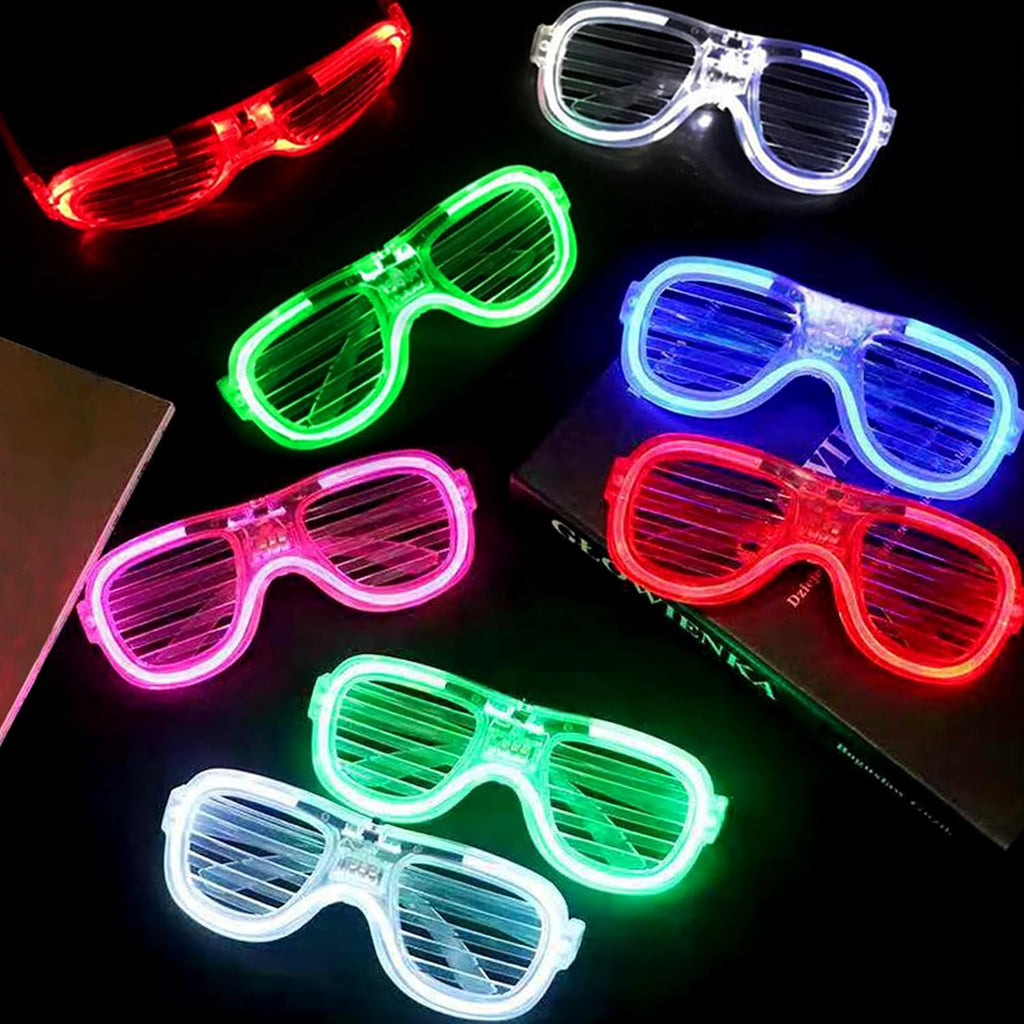 Skiennix LED Glasses - 25 Pack Neon Colors | Glow in the Dark Party Supplies for Kids & Adults