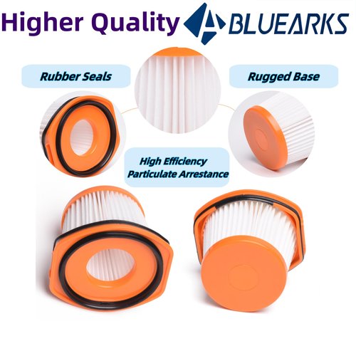Bluearks 6Pcs Replacement for Shark WS620 WS632 WS630 Filter,Compatible With Shark Wandvac System WS633 WS632RGBRN WS632PKBRN WS632GNBRN WS632GDBRN WS632BLBRN, Replacement to Part # XFFWV360