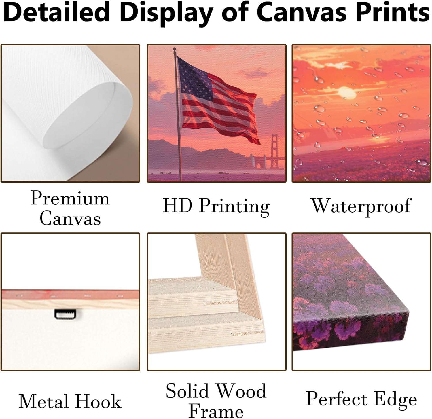 American Flag Canvas Wall Art - Vintage Americana Decor for Fourth of July | 12 x 8 Inches