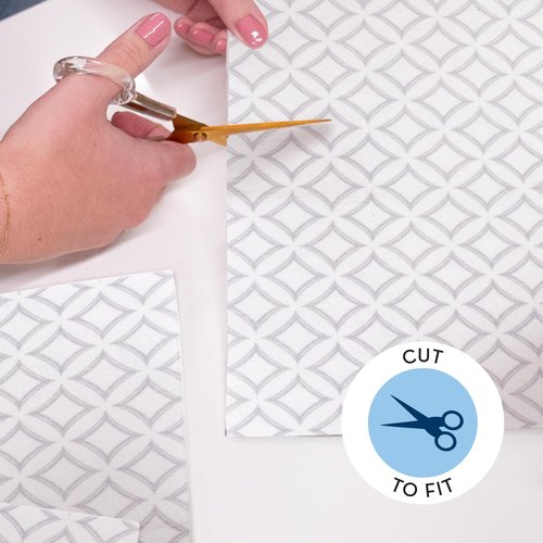 S&T INC. Fridge Liners, Shelf Liners for Kitchen Cabinets and Storage Bins, Non Adhesive Refrigerator Liners, Washable and Absorbent, 12 Inch x 24 Inch, Round Diamonds, 3 Pack