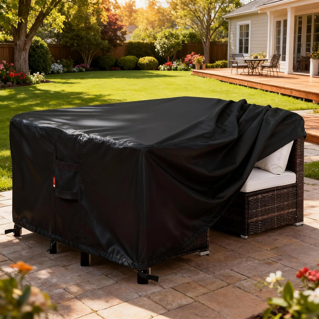 SheeChung Outdoor Furniture Cover - Waterproof Square 74"L x 74"W x 28"H - Durable Patio Protection